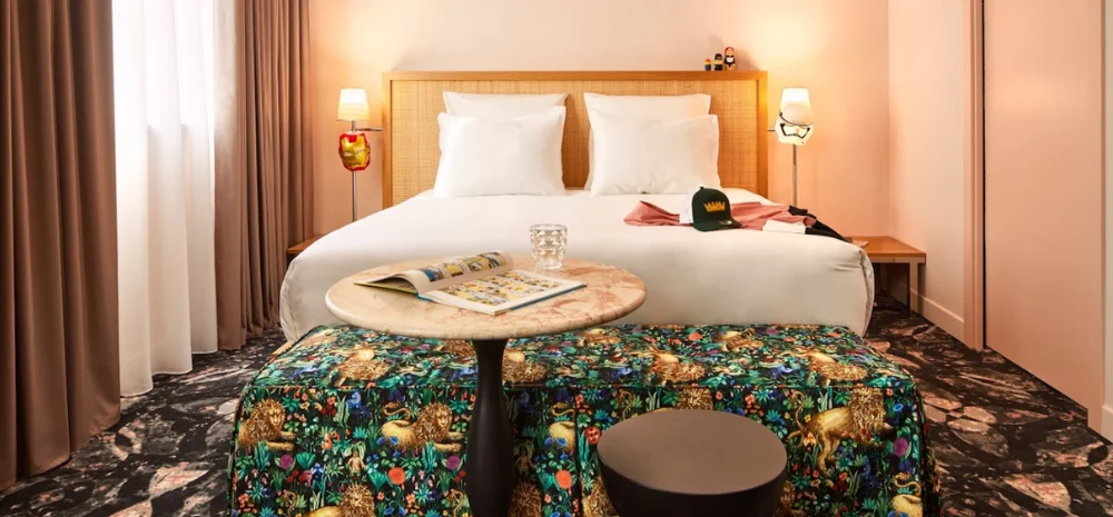 Decorat room view of Mama Shelter Hotel Rome, Italy
